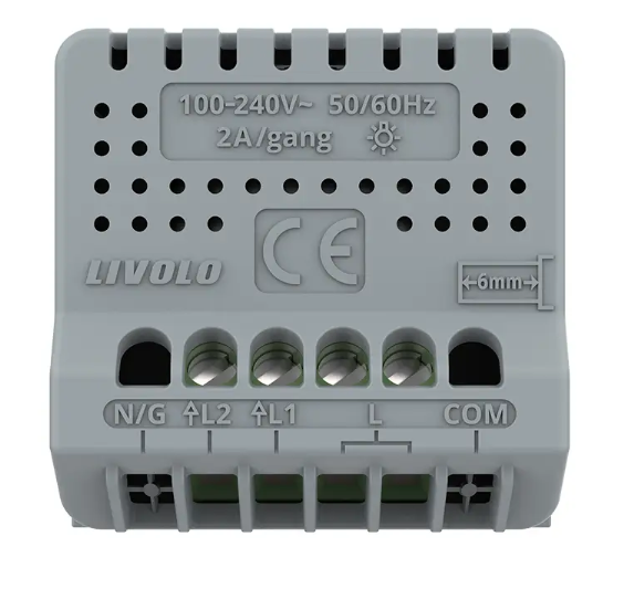 Фото 4 Механизм сенсорный выключатель Sense 2 сенсора белый Livolo