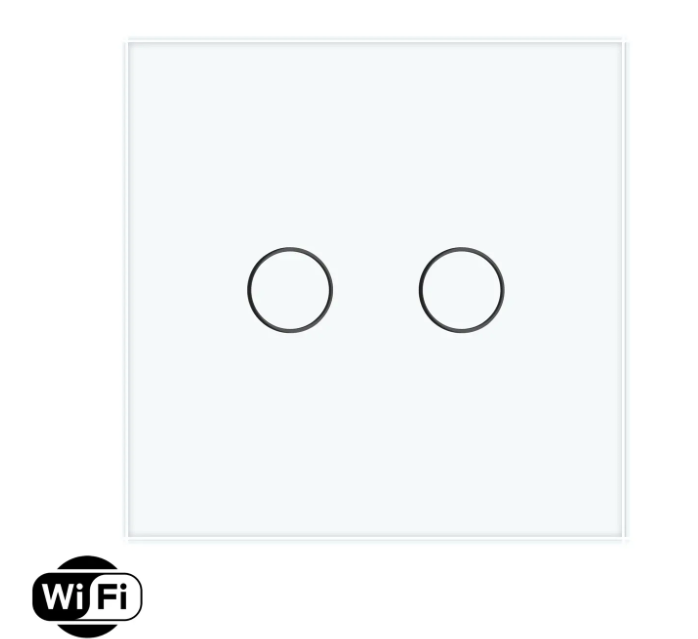 Фото 2 Розумний сенсорний Wi-Fi вимикач 2 сенсори біле скло Livolo