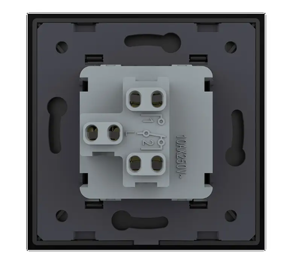 Фото 3 Одноклавішний прохідний вимикач чорне скло Livolo