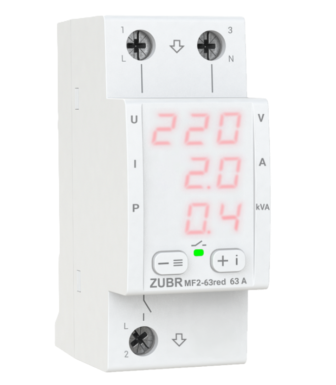 Фото Багатофункціональне реле ZUBR MF2-63 red