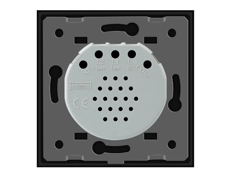 Фото 3 Сенсорний вимикач 2 сенсори для ролет воріт жалюзі чорне скло Livolo