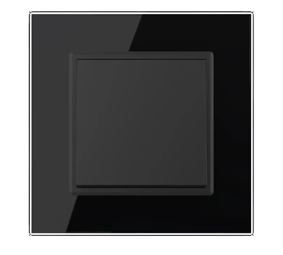 Фото Одноклавішний перехресний вимикач чорне скло Livolo