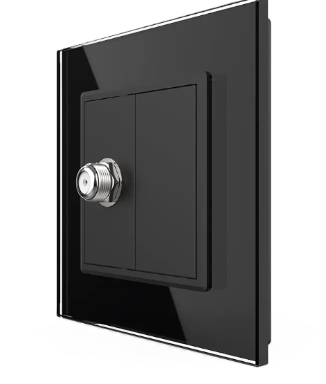 Фото Супутникова розетка SAT чорне скло Livolo