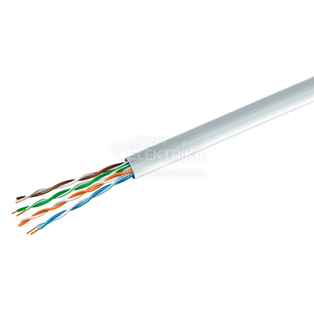 Фото Кабель ЗЗКМ U/UTP cat 5E 4x2x0,51 білий Cu 305m