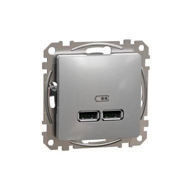 Фото Розетка USB A+A 2,1A Алюминий Sedna Design