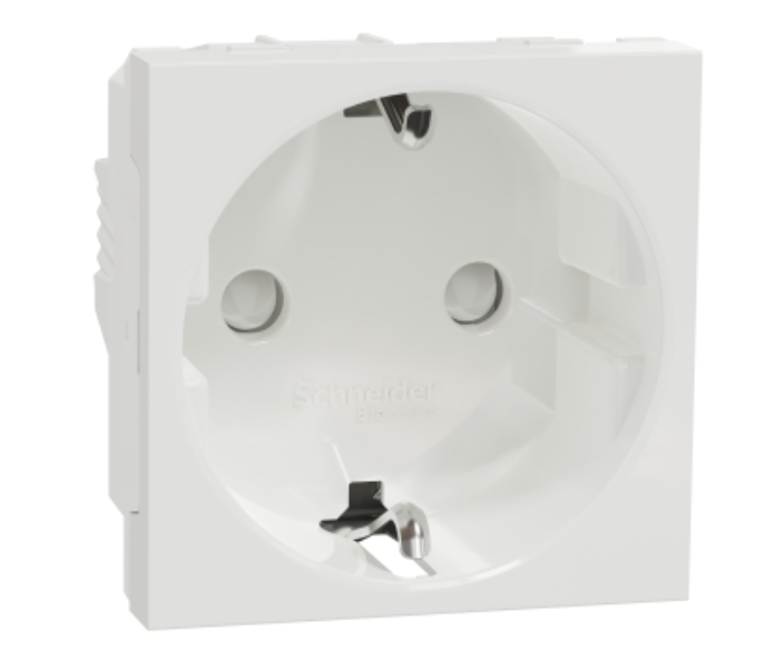 Фото Розетка с заземлением со шторками винтовый зажим 16 А белый UNICA NEW Schneider Electric