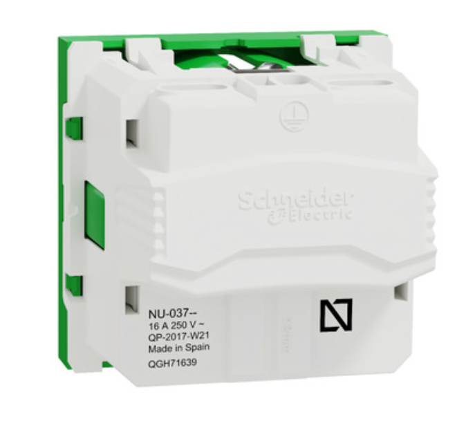 Фото 2 Розетка с заземлением со шторками винтовый зажим 16 А зеленый UNICA NEW Schneider Electric
