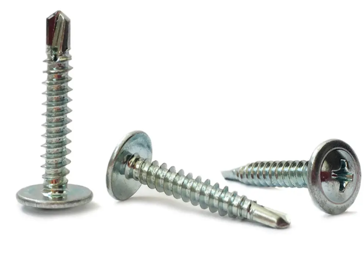 Фото Саморіз по металу з прес-шайбою та буром цинк білий 4,2*19 1000 шт./уп.