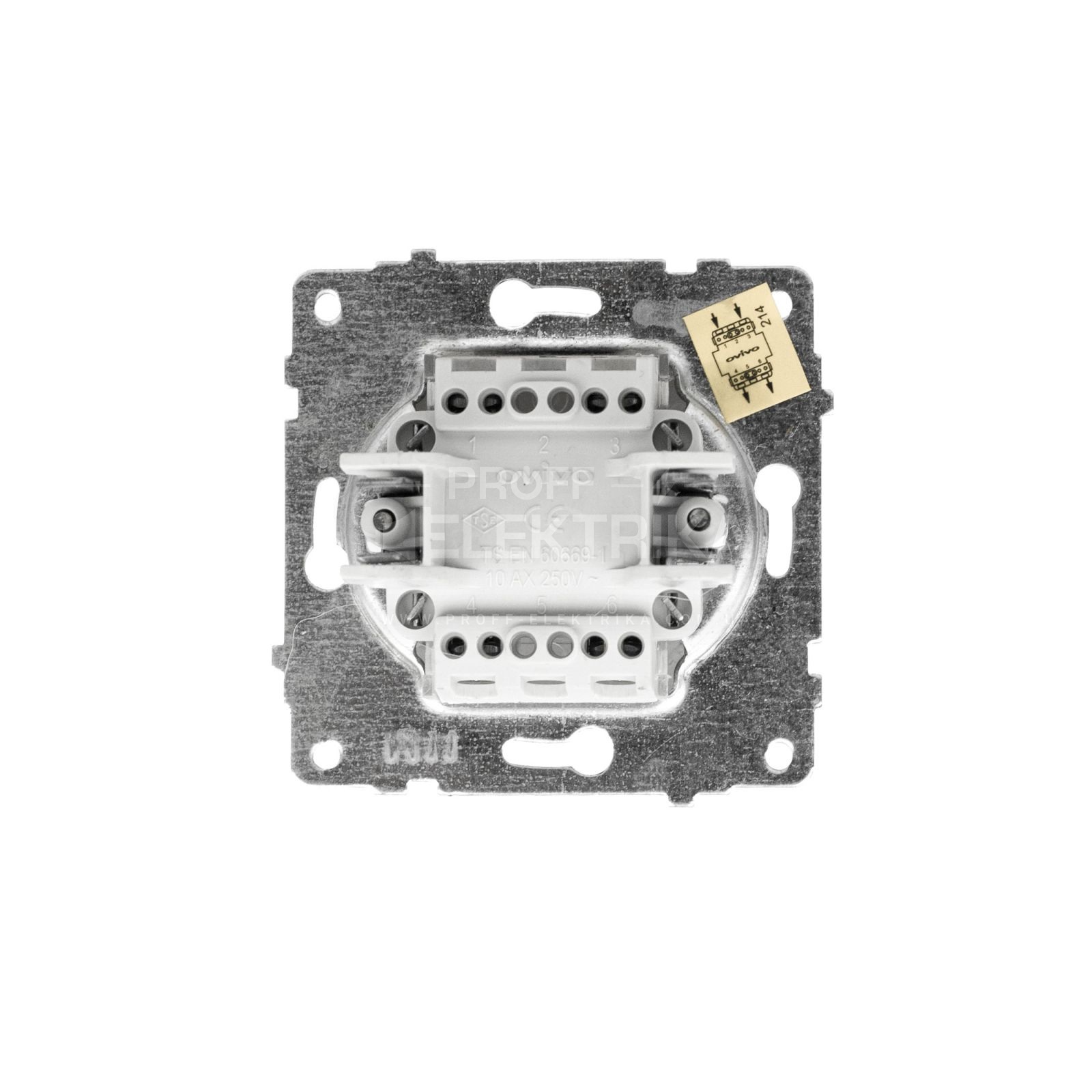 Фото 2 Механизм выключателя одноклавишного проходного Белый GRANO