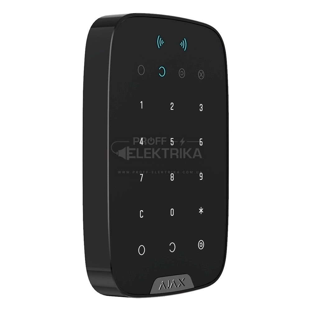 Фото 2 Беспроводная клавиатура с поддержкой защищенных бесконтактных карт и брелоков Ajax KeyPad Plus черная