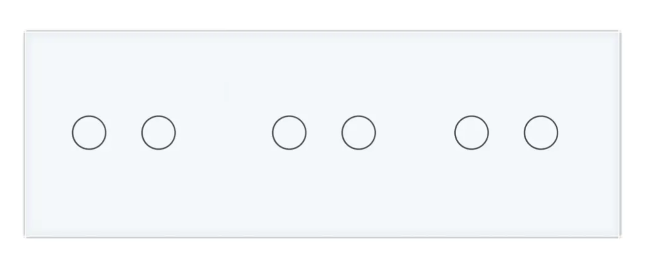 Фото 2 Розумний сенсорний прохідний вимикач ZigBee 6 сенсорів 2-2-2 біле скло Livolo