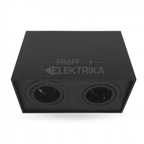 Фото 2 Светильник двойной накладной черный квадрат MR16 GU-10 FERON