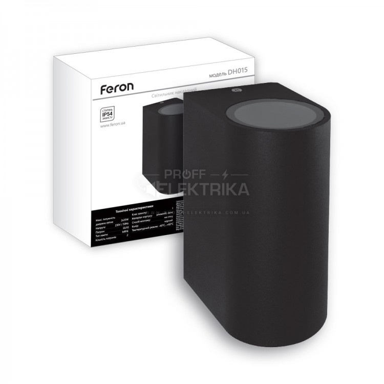 Фото 2 Светильник настенный монтаж GU10 DH015 Черный FERON