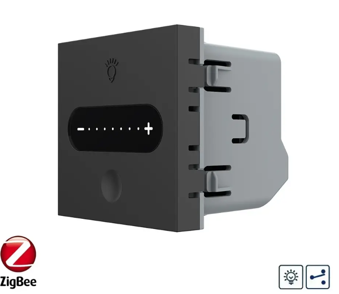 Фото Розумний механізм сенсорний прохідний/перехресний димер Livolo чорний ZigBee Livolo