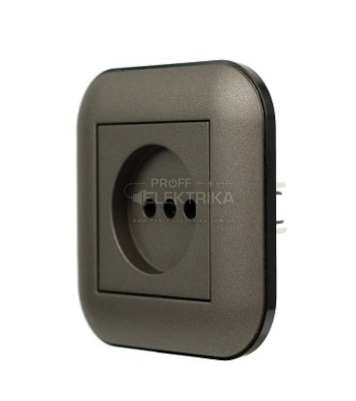 Фото 2 Розетка без заземлення Мокко чорний LOFT