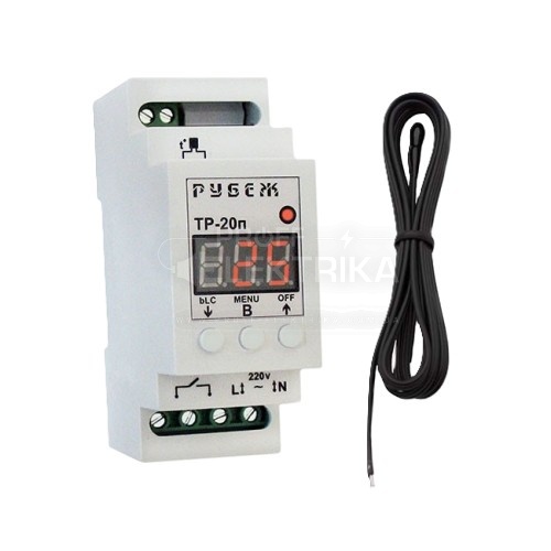 Фото Терморегулятор Rubezh ТР-20п одноканальний на DIN-рейці 20А 220В