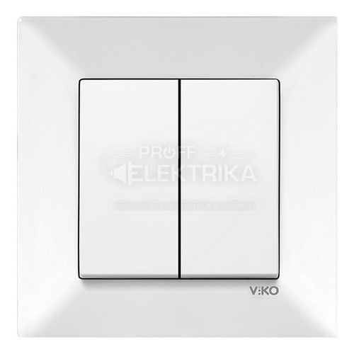 Фото Перемикач двоклавішний Білий Meridian