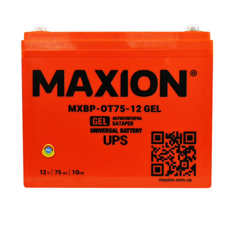 Фото акумуляторна батерея MXBP-от 75-12Gel 12V MAXION Gelevii