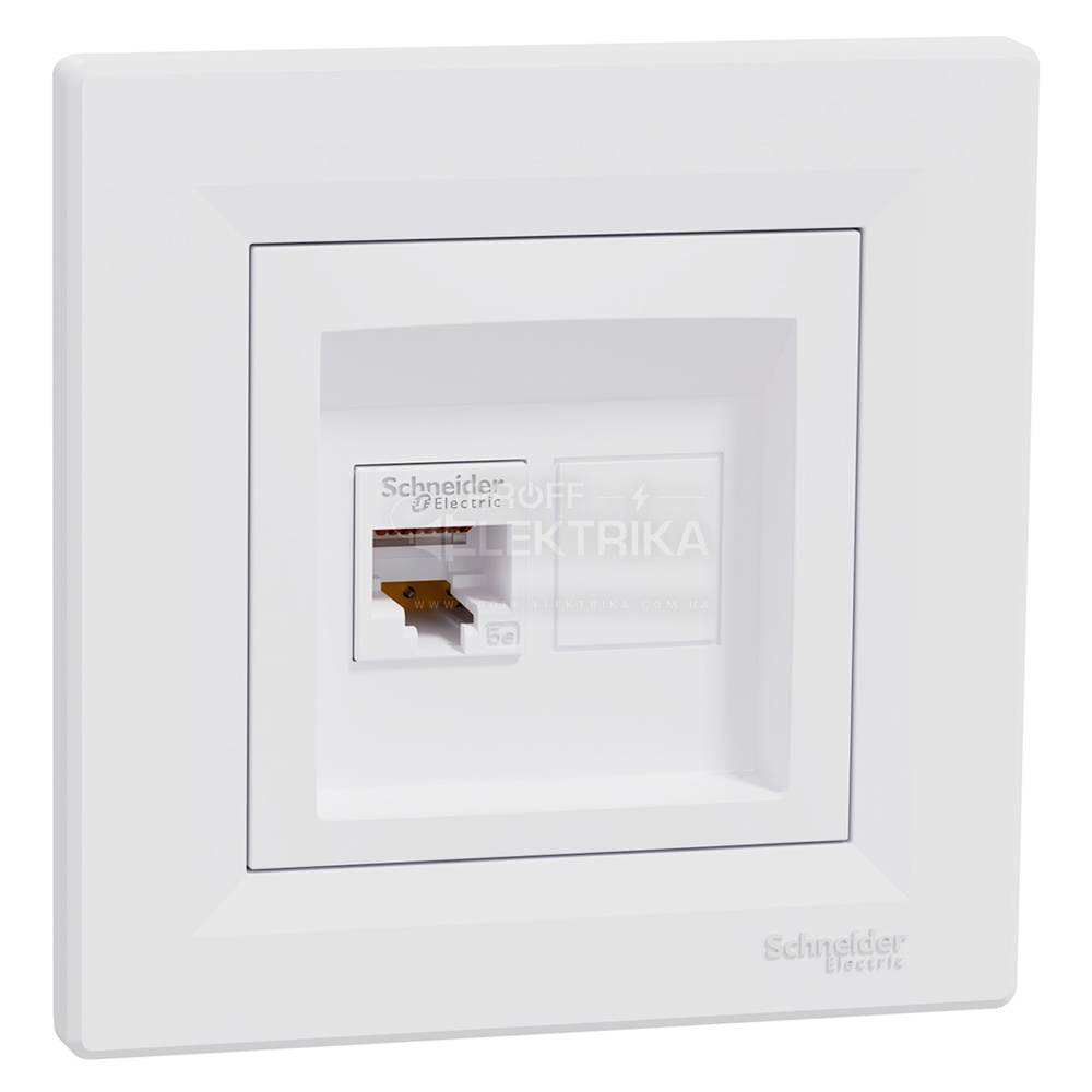 Фото 2 Розетка компьютерная Schneider Electric Asfora RJ45 5e категория UTP белая