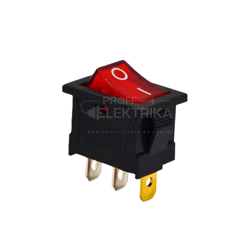 Фото Кнопка на 1включатель 3-контакта квадрат мини красная