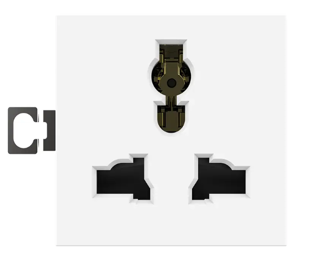 Фото 2 Механізм універсальна розетка 12 стандартів в 1 білий Livolo