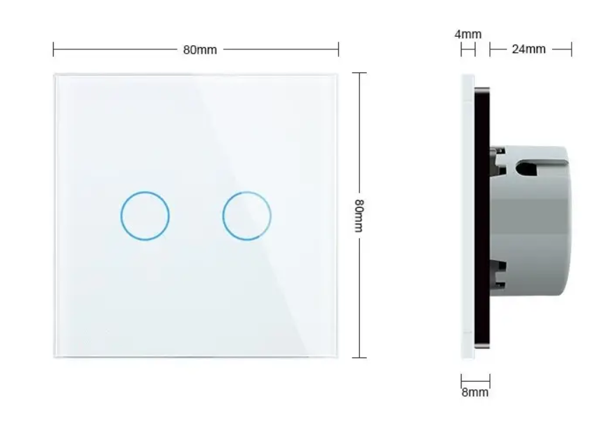 Фото 4 Сенсорный уличный влагозащищенный выключатель 2 сенсора белое стекло Livolo