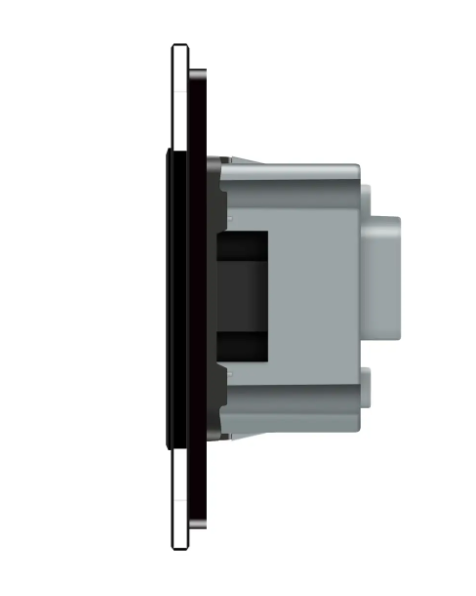 Фото 3 Умный сенсорный ЕС выключатель 1 сенсор 1 розетка черное стекло Livolo