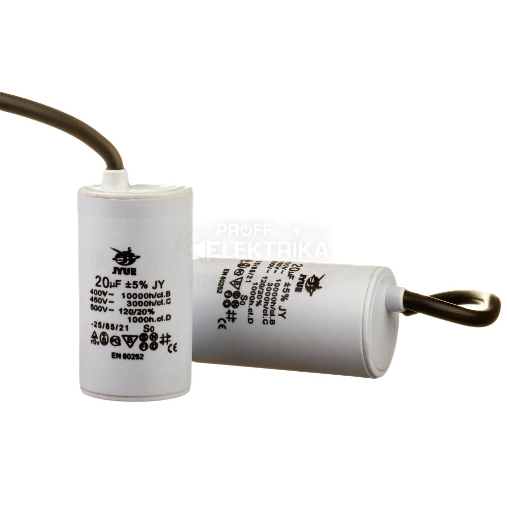 Фото Конденсатор JYUL CBB-60 25 mkf 450 VAC (±5%) гибкие выводы 45*70 мм Big