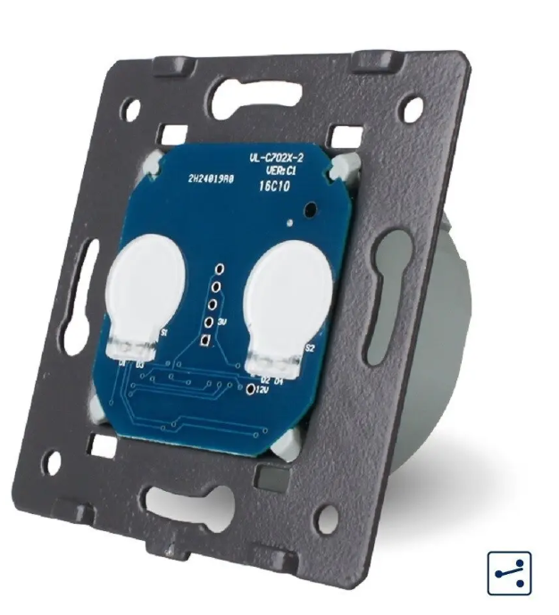 Фото Механізм сенсорний прохідний/перехресний вимикач 2 сенсори Livolo