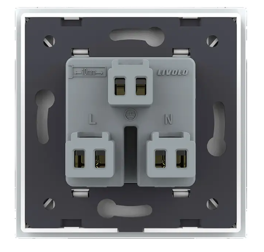 Фото 4 Розетка универсальная 12 стандартов в 1 белое стекло Livolo