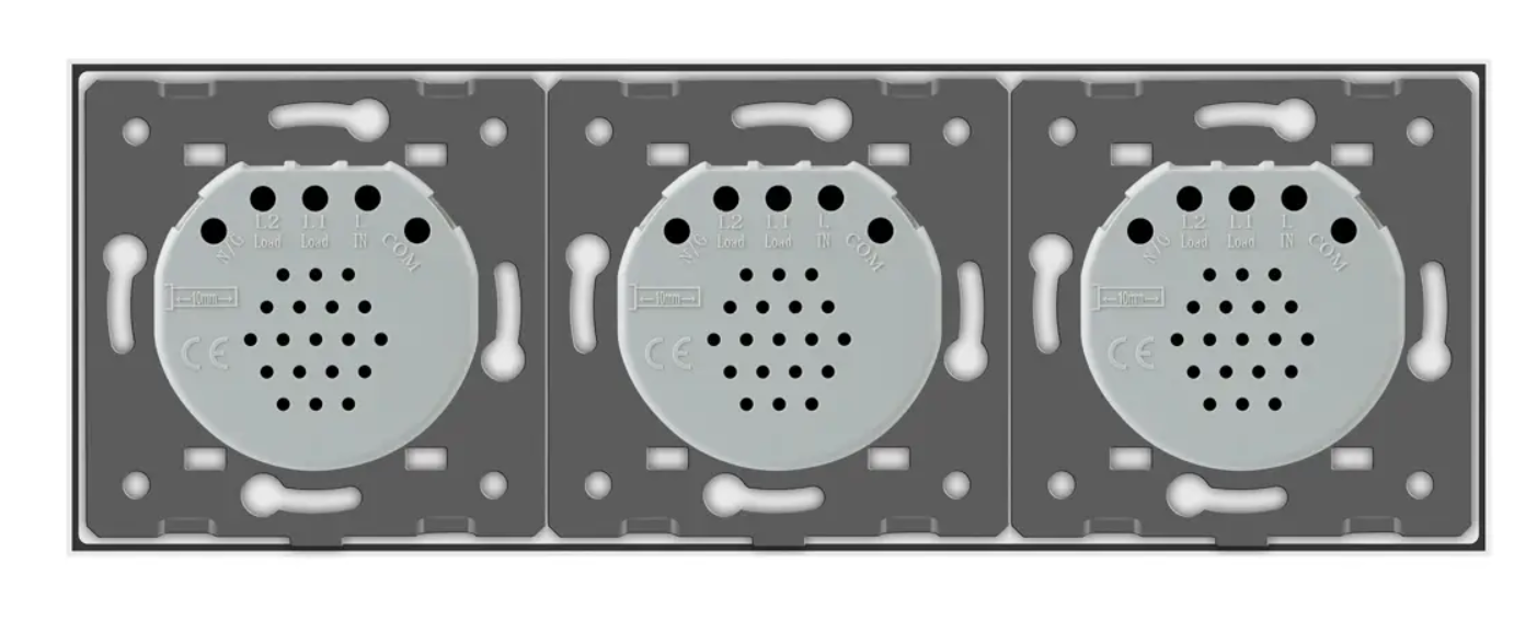 Фото 4 Розумний сенсорний прохідний вимикач ZigBee 6 сенсорів 2-2-2 біле скло Livolo