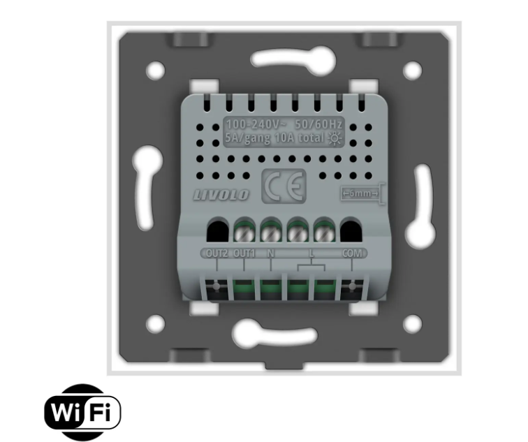 Фото 4 Розумний сенсорний Wi-Fi вимикач 1 сенсор біле скло Livolo