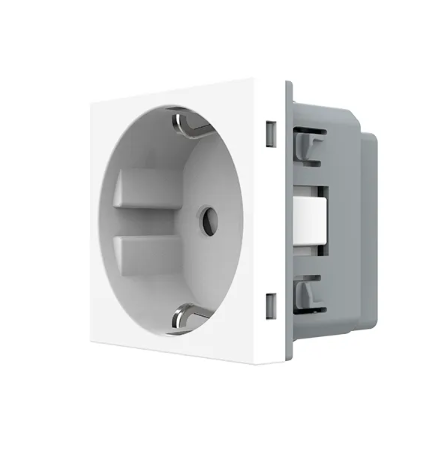 Фото Механизм силовая розетка с заземлением белый Livolo