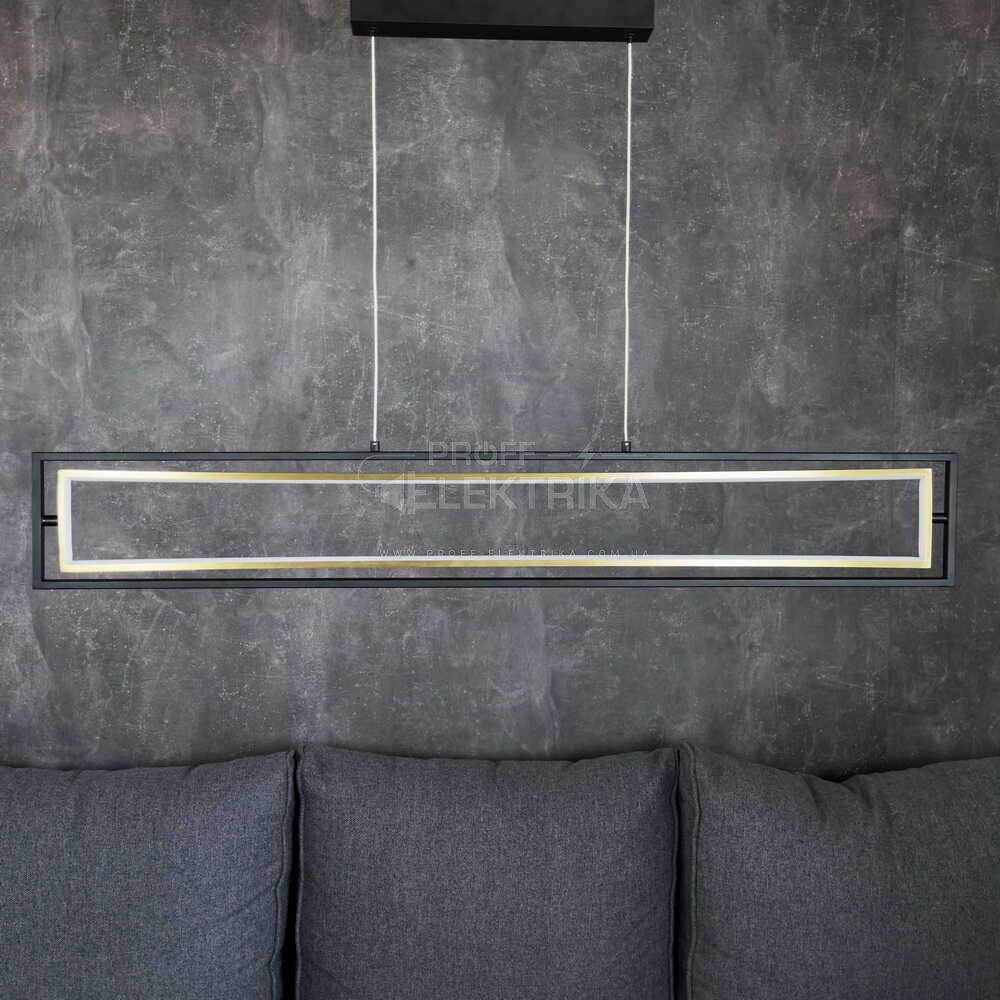 Фото 4 Світильник LED smart PRADA-P пульт 90W 3000-5000K IP20 прямокутник чорно-золотий Violux 220745