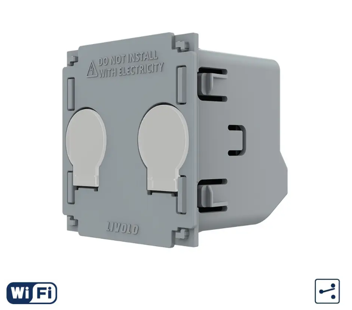 Фото Механізм сенсорний прохідний/перехресний вимикач 2 каналу Wi-Fi Livolo