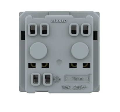 Фото 4 Механизм силовая розетка с заземлением белый Livolo