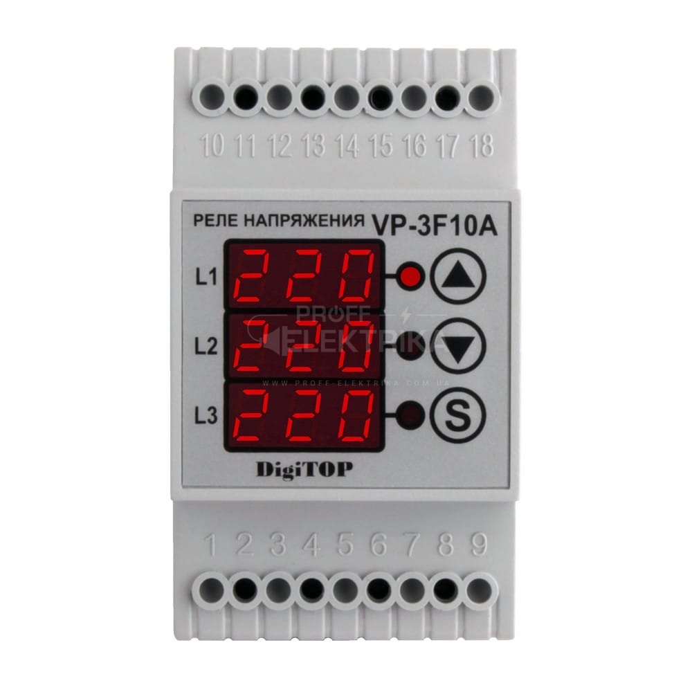 Фото 2 Трифазне реле напруги VP-3F10A DigiTOP