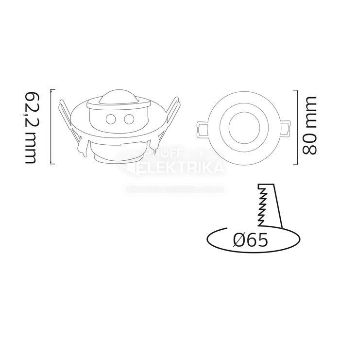 Фото 2 Датчик движения врезной точечный Rover 360° HOROZ