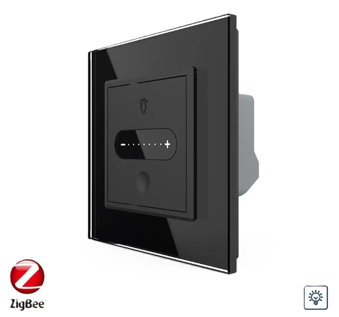 Фото Умный сенсорный димер слайдер ZigBee черное стекло Livolo