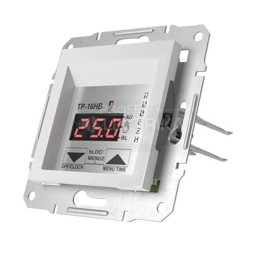 Фото 2 Терморегулятор з тижневим таймером Rubezh ТР-16НВ для теплої підлоги рамка Schneider Asfora бронза 16А 220В