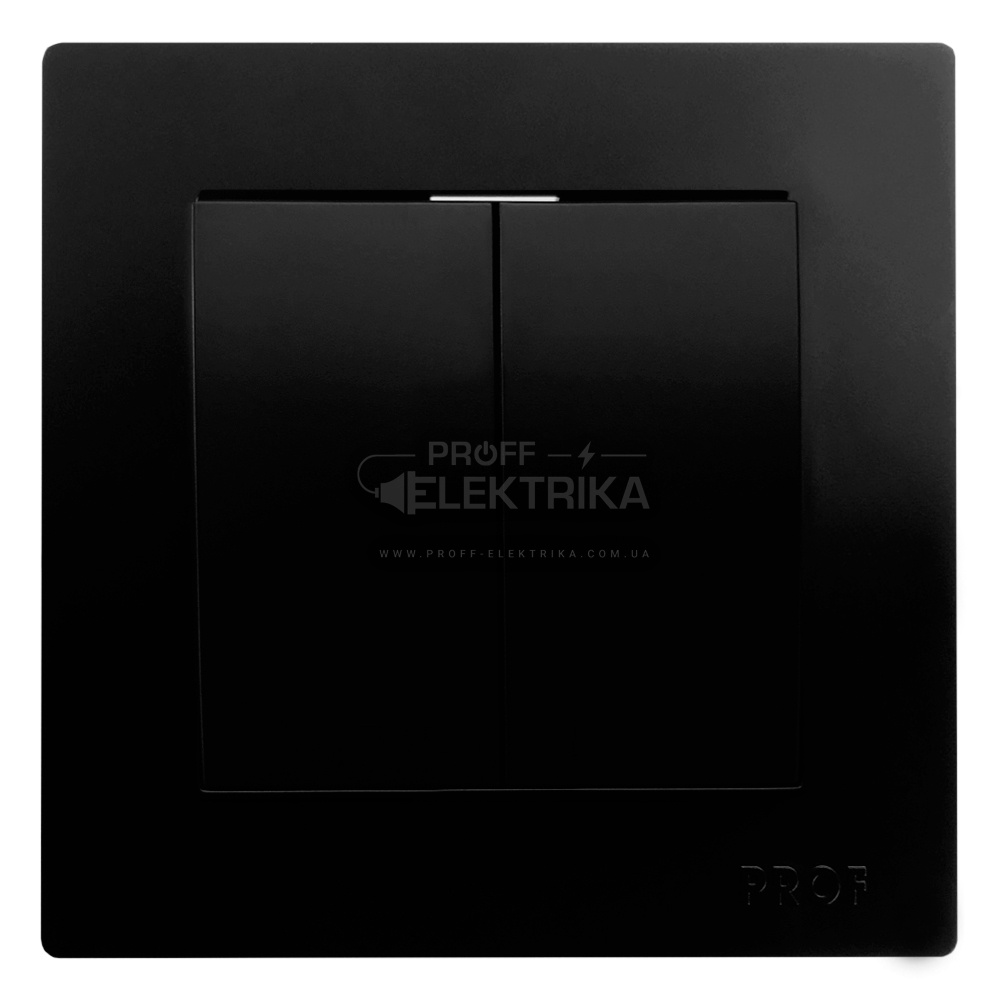 Фото Выключатель двухклавишный внутренний ARINA черный