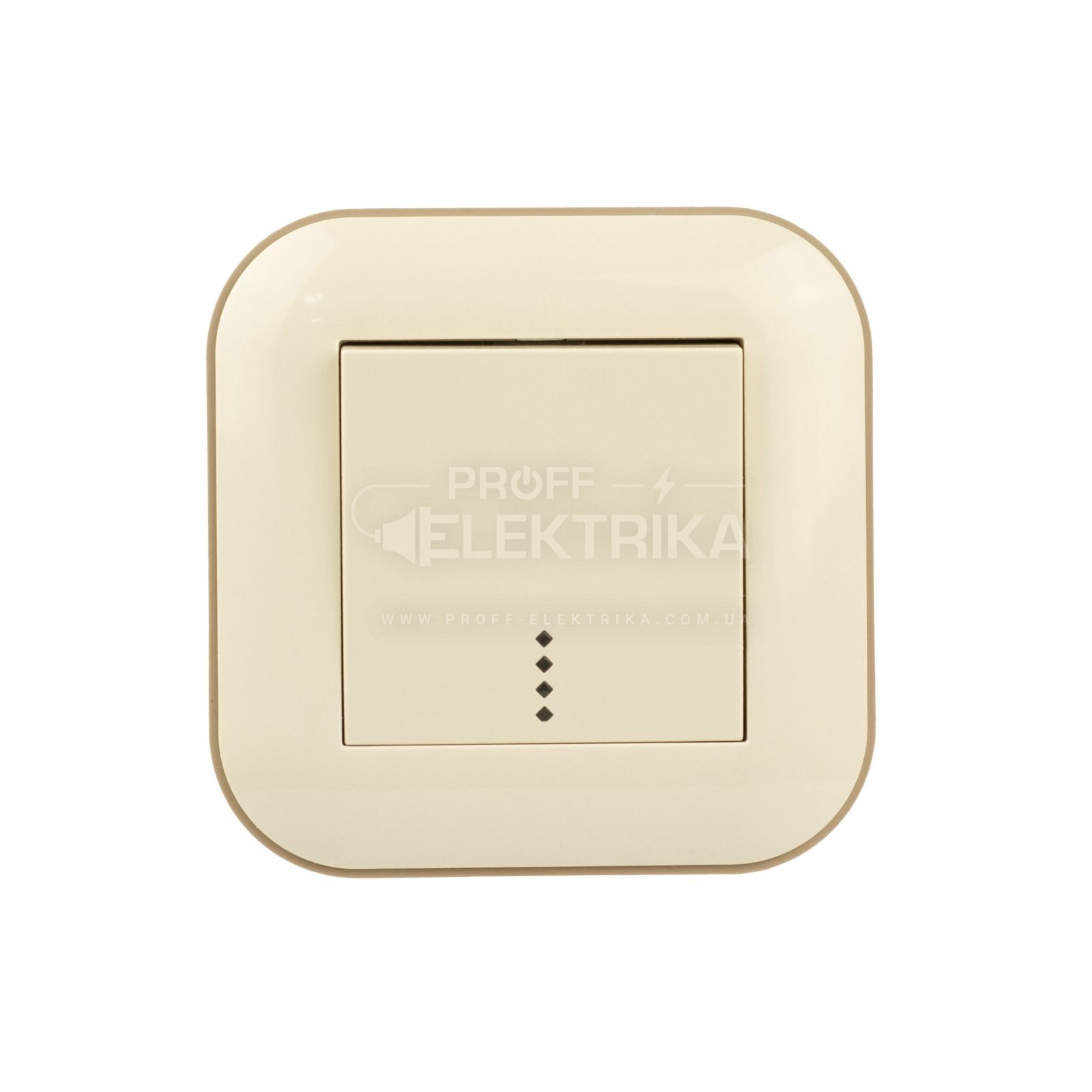 Фото Выключатель одноклавишный с подсветкой Кремовый крафтовый LOFT