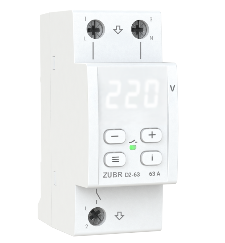 Фото Реле напряжения ZUBR D2 63А