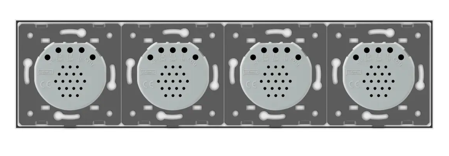 Фото 4 Розумний сенсорний прохідний вимикач ZigBee 4 сенсора 1-1-1-1 біле скло Livolo