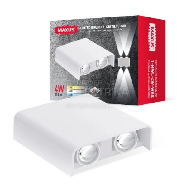 Фото Світильник LED Лінза 4W IP65 Білий WH Square MAXUS