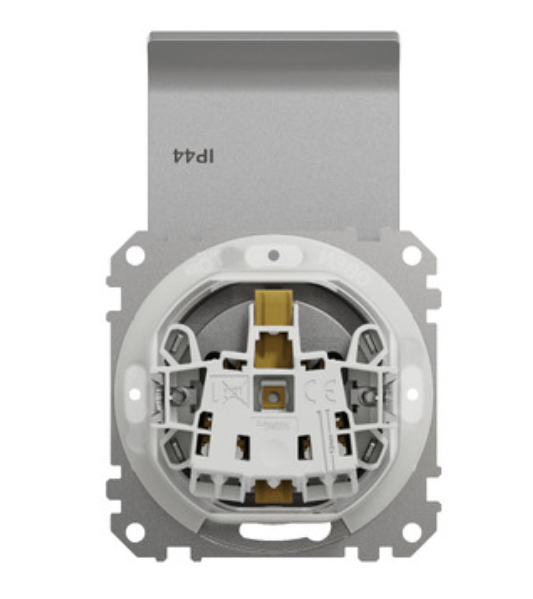 Фото 3 Розетка із заземленням зі шторками та кришкою IP44 Алюміній Sedna Design Schneider Electric