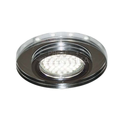 Фото 3 Вбудований світильник Feron 8060-2 під лампу з підсвічуванням хром