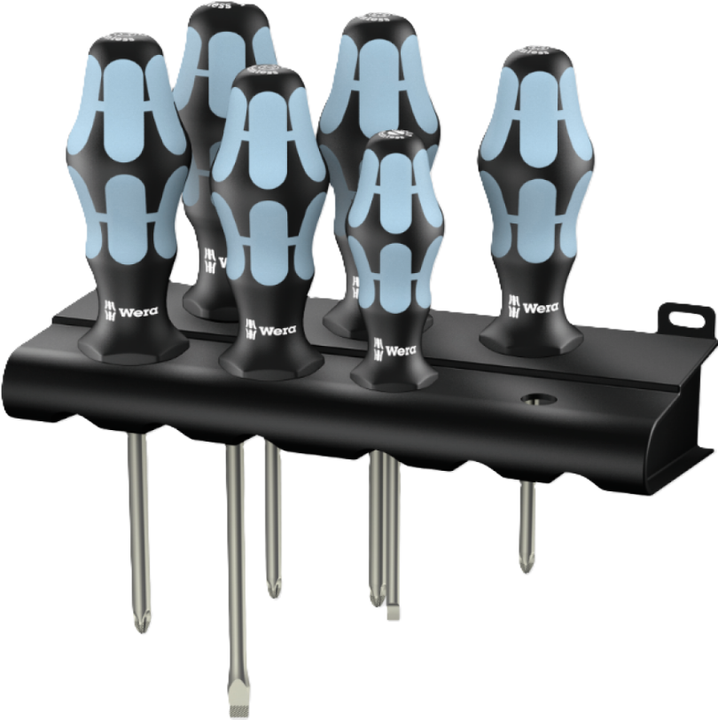 Фото Набор отверток нержавеющая сталь + подставка Wera 3334/3350/3355/6 05032063001