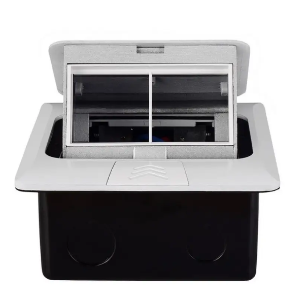 Фото 2 Порожній розетковий люк на підлогу на 2 модулі білий Livolo