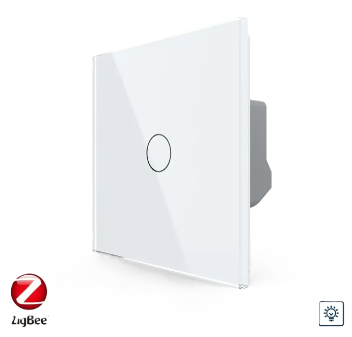 Фото Розумний сенсорний димер біле скло Livolo